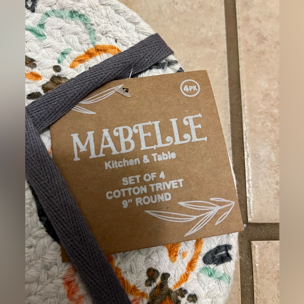 Mabelle set of 4 cotton trivets